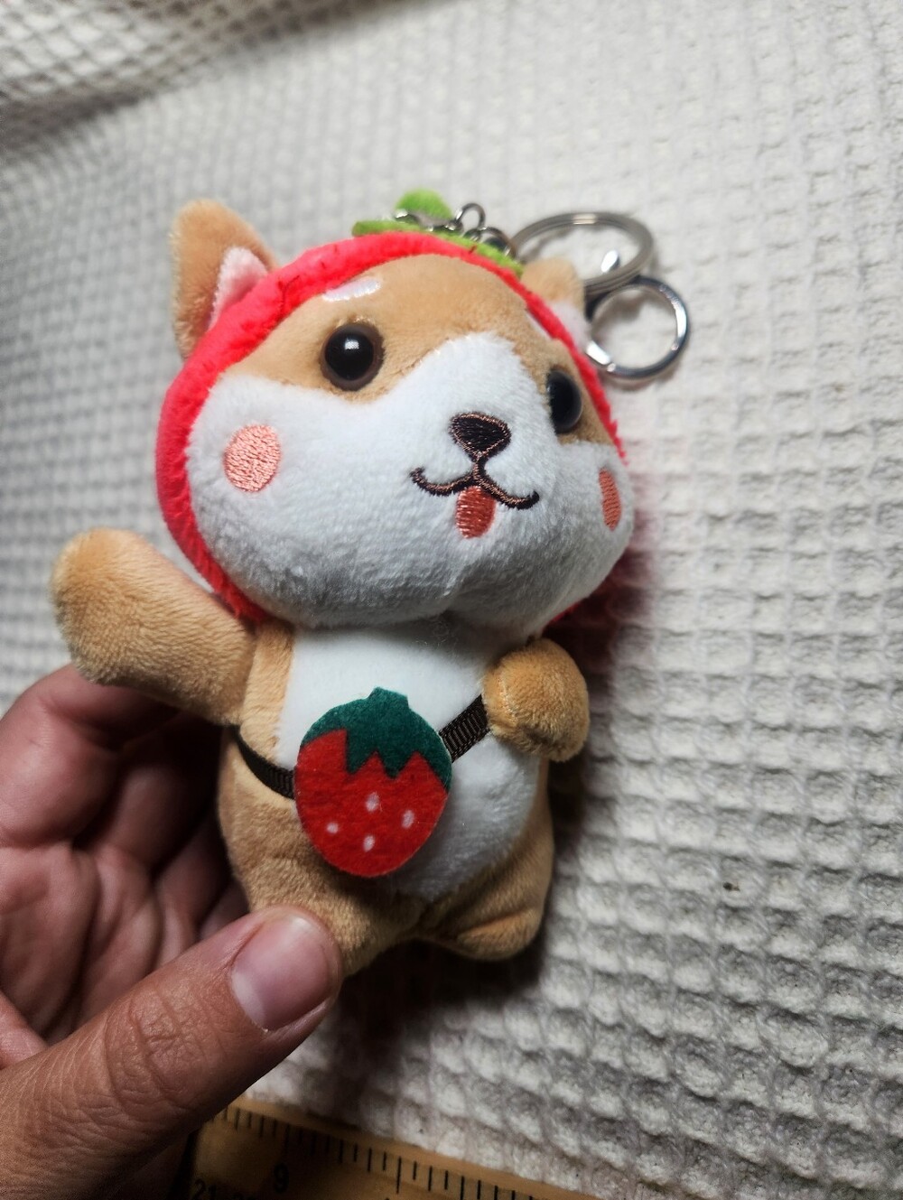 BONICI creative Shiba Inu dog plush toy keychain Strawberry Outfit